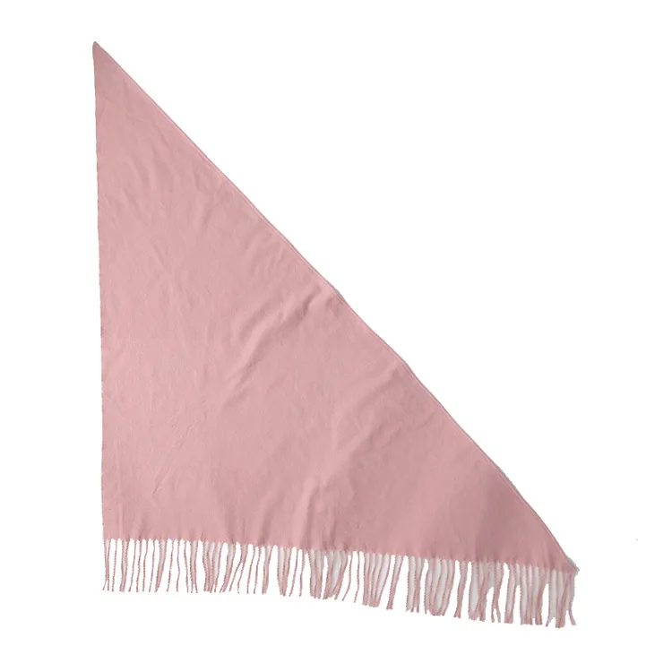 New Style Scarf Women's Winter Korean-style Faux Cashmere Thick Warm Women's Shawl Solid Color Tassels Mid-length Triangular Sca