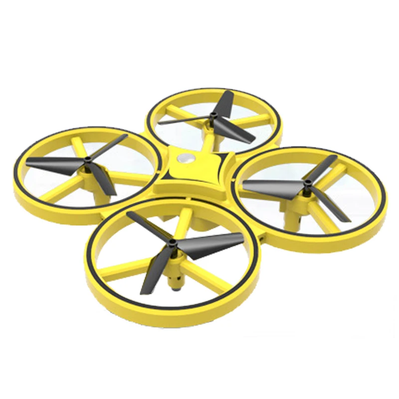 Горячая Fly НЛО Дрон Квадрокоптер дистанционное управление RC Летающий вертолет светодиодный Infraed индукции БПЛА, самолет игрушки для детей, детей, взрослых - Цвет: Цвет: желтый