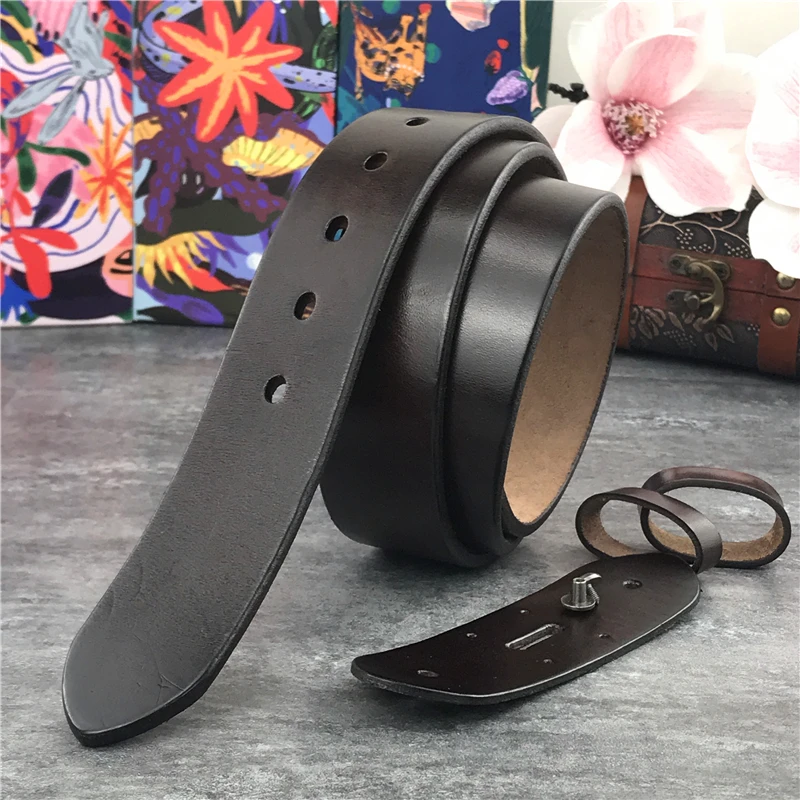 Top Thick Luxury Leather Belts Without Belt Buckles Ceinture Waist Belts For Pin Belt Buckle 95-125CM 38MM Wide Belt Male SP04