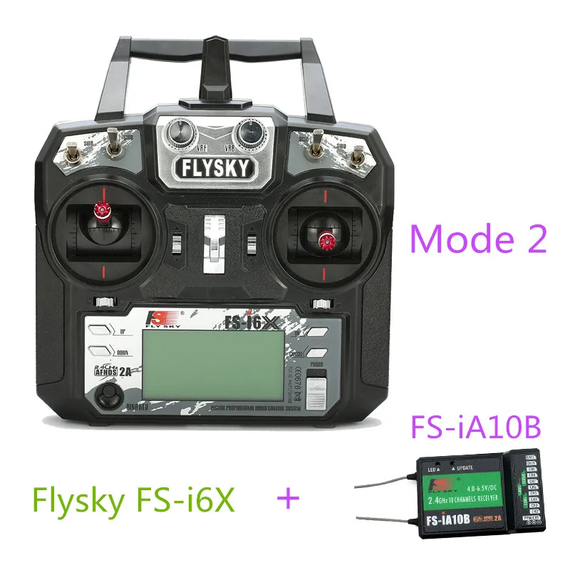 Flysky FS-i6X/FS-i6 2,4 GHz 10CH AFHDS 2A передатчик ж/X6B iA6b i-BUS A8S FS-iA10B приемник для радиоуправляемого дрона режим 1 Режим 2 - Цвет: FS-i6X Mode 2 iA10B