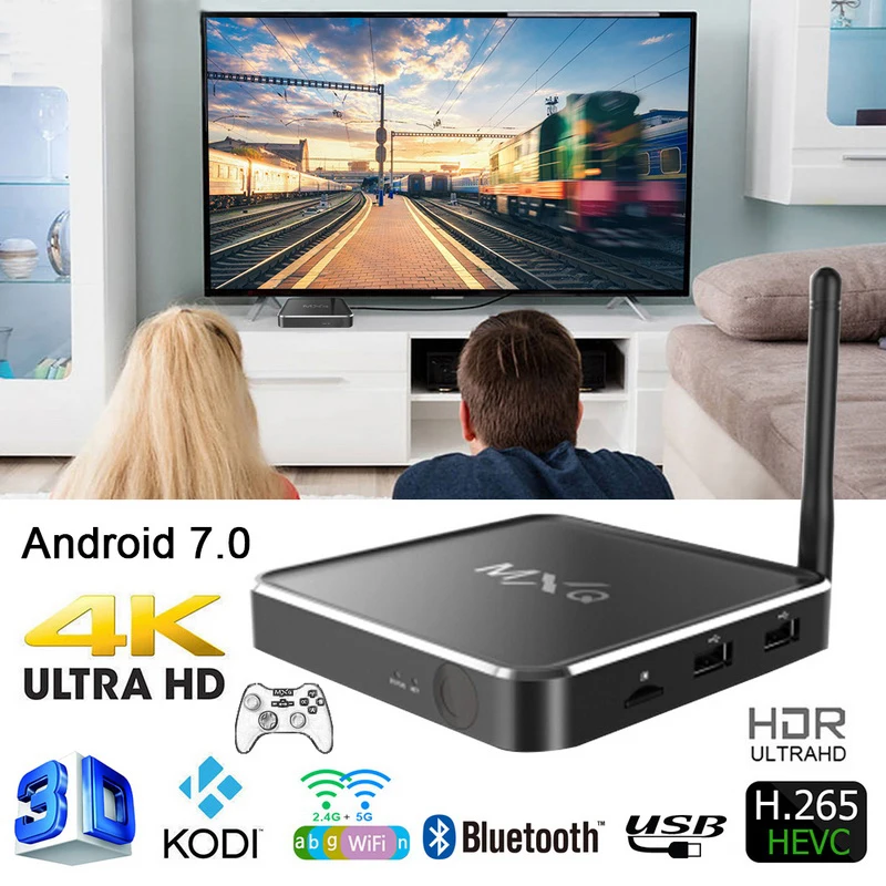 ТВ приставка MXQ на Android 7 0 телевизионная 2 Гб DDRIII 16 EMMC Flash с поддержкой 4K * 2K HD 4G/Φ WiFi