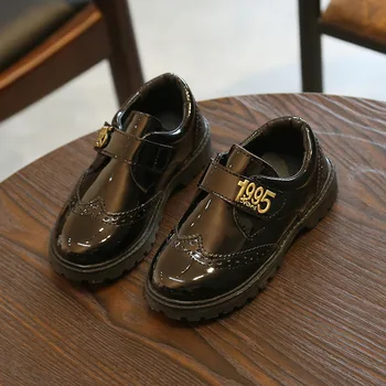 

Boys Shoes Kids Suit Patent Leather Children Dress Shoes Retro Student Performance Shoes School Show Flat British Oxford Loafers