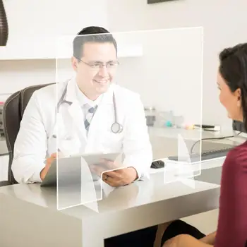 

Sneeze Guard Shield Sneeze and Cough Protective Shield Barrier for Restaurant Grocery Stores 400x420 mm