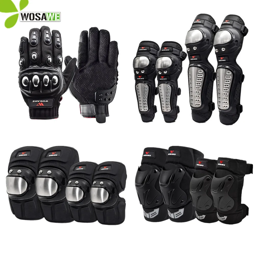 

WOSAWE Outdoor Sports Knee Protector Stainless Steel Protective Pads Gear Set Cycling Motorcycle Snowboard Protection Knee Brace