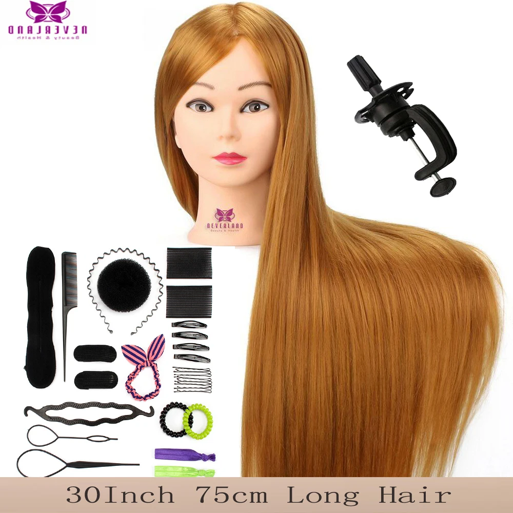75 см длинные волосы манекен голова для причесок Парикмахерская тренировочная голова модель для парика+ расческа для женщин обучающая Парикмахерская