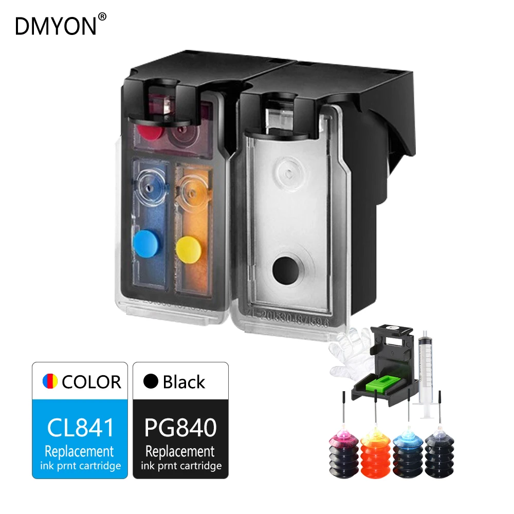 

DMYON PG840 CL841 XL Refillable Ink Cartridge for CANON PG840 CL841 XL for Pixma MG2180 MG3180 MG3580 MG4180 MG4280 Printers