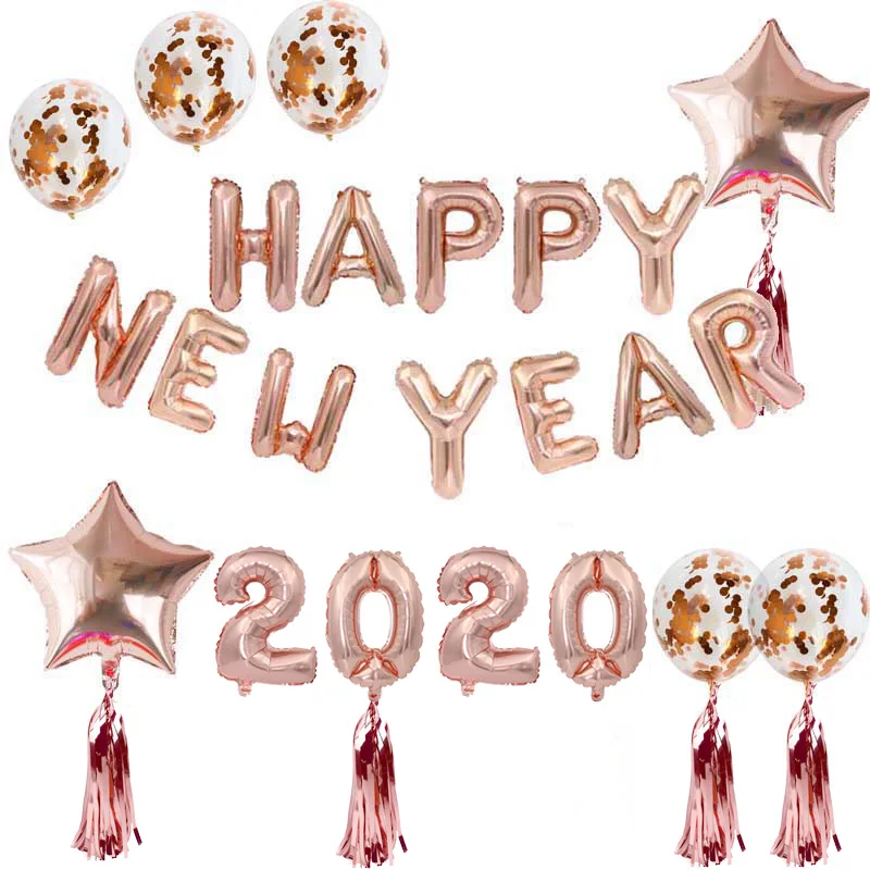 HNY Set 3 1 Набор с новогодним баннером и воздушными шарами фоторамка вечерние Новогодние украшения Navidad Merry Christmas декоративные принадлежности - Цвет: HNY Set 3