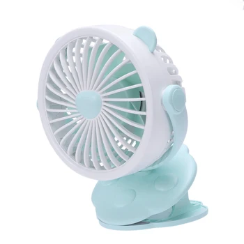 

Mini Portable Clip On Fan Usb Rechargeable For Travel Stroller Outdoor Camping Baby Carriage Fan Desk Fan Green