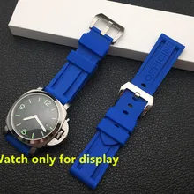 Высокое качество 22 мм 24 мм синий ремешок для часов мягкий силиконовый резиновый ремешок для часов подходит для Panerai ремешок инструменты tang стальная пряжка бесплатный инструмент