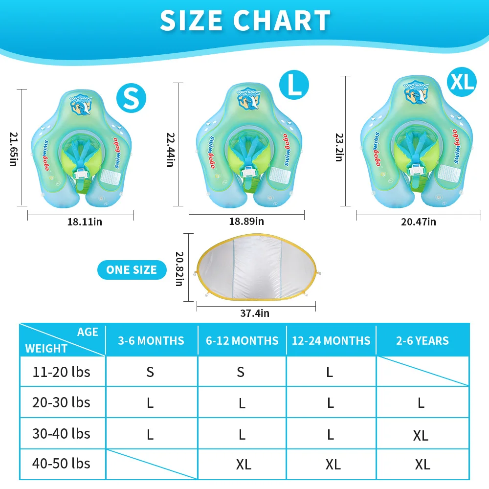 Baby Swimming Float Inflatable Infant Floating Ring Inflatable Swimming Ring Kids Swim Pool Accessories Circle Bathing Summer Toys With Canopy