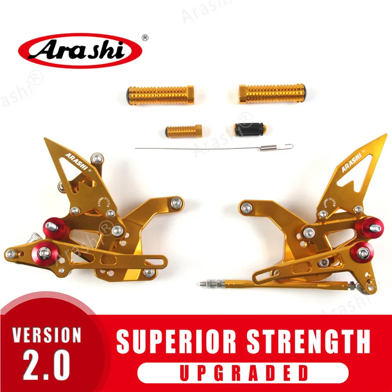 Араши 3 цвета ЧПУ алюминиевый мотоцикл Rearset подножки для KAWASAKI Z900 ZR900 ZR 900 запчасти - Цвет: Gold