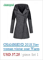 CHAMSGEND пальто для женщин Зимняя теплая ветровка верхняя одежда элегантный асимметричный подол плащ пальто Женская шерстяная куртка Ретро пуговицы Топы#4