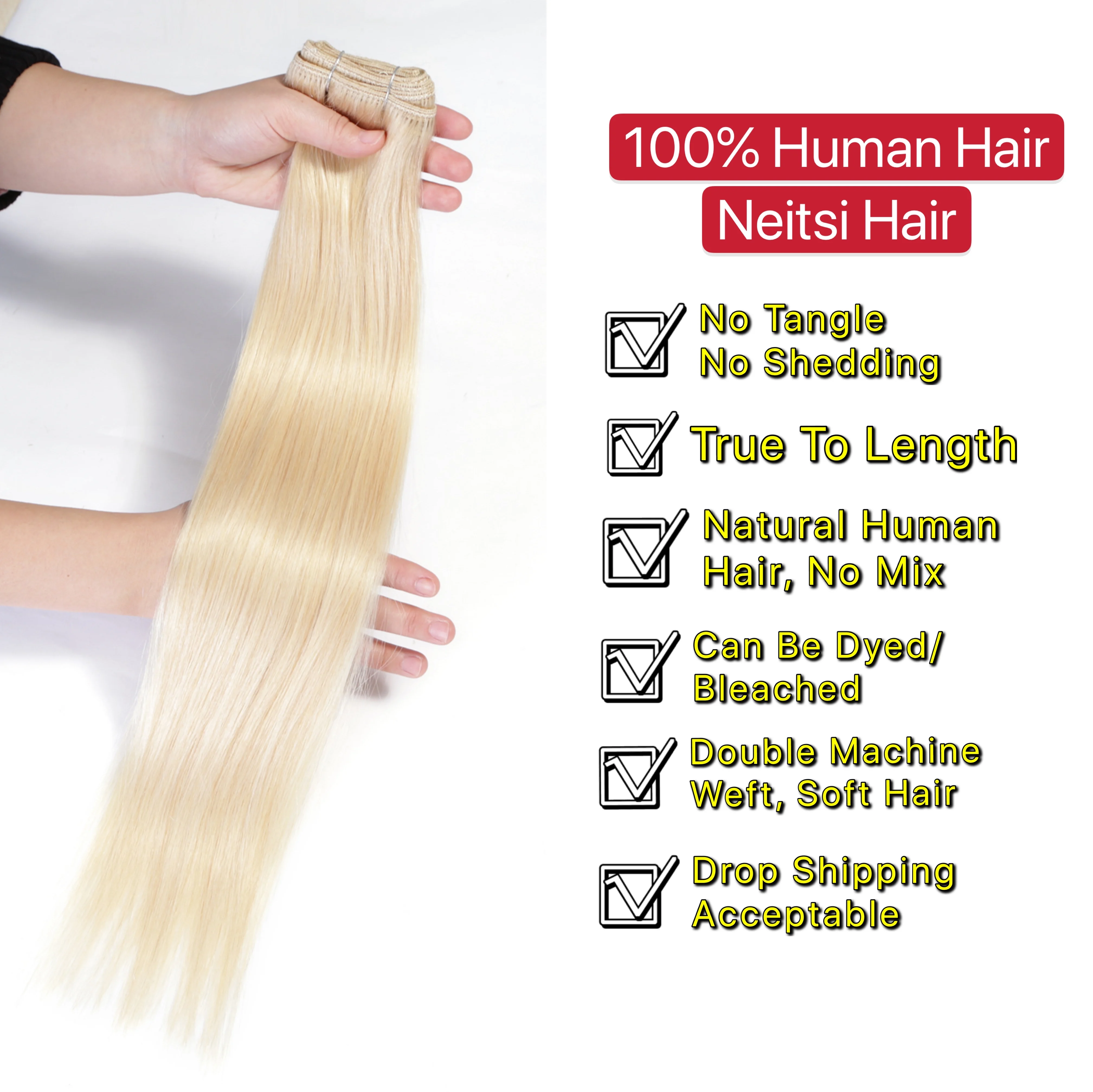Neitsi прямые волосы Remy для наращивания 20 &quot24" 100 г/шт. черные блонд Омбре