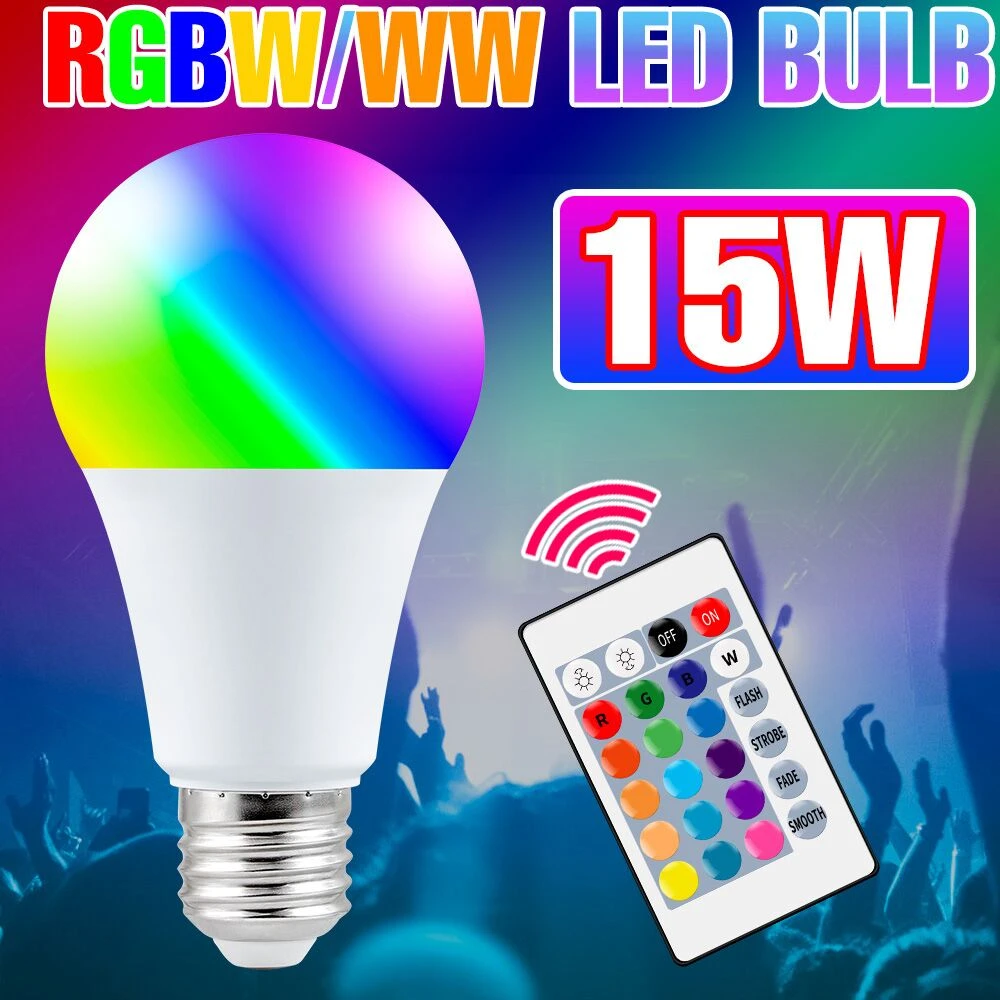 Led Rgb Color Changing Lamp E27 Dimmable Led Light 220v Led Rgbw Magic Bulb  5w 10w 15w Home Party Decor Lighting 110v Spot Lampa - Led Bulbs & Tubes -  AliExpress