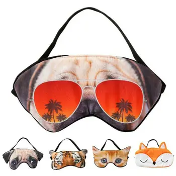 

Travel Sleeping Blindfold Cute Novelty 3D Animal Eye Mask Funny Naughty Cat Pug