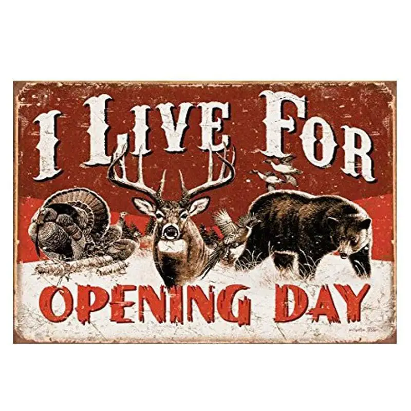 

L Live for Opening Day Vintage Tin Signs Retro Metal Plaque Painting Wall Decor for Bar Club House Pub and at