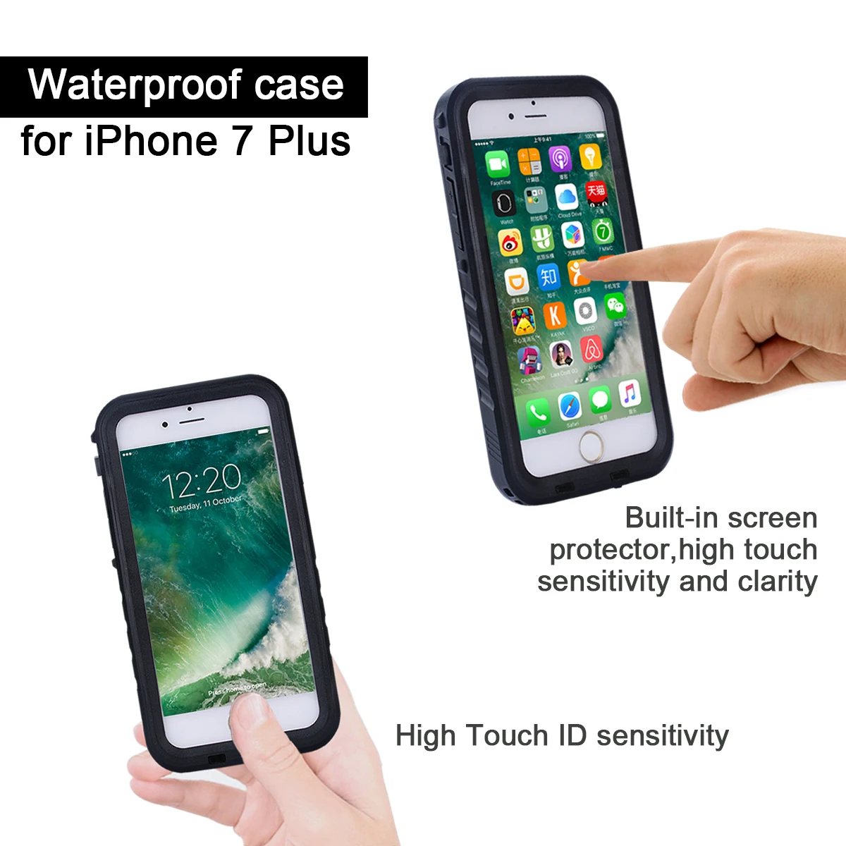 Cozycase Waterproof Case Perfectly Compatible With iPhone 7 8 Plus SE 3rd 2022 Water Proof Underwater Shockproof Rugged Cover
