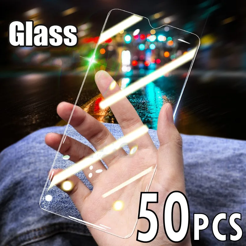 Закаленное стекло 50 шт./лот для Huawei Ascend Honor 20 V30 P Smart 2020 2019 Mate 30 10 Pro Lite Защитная