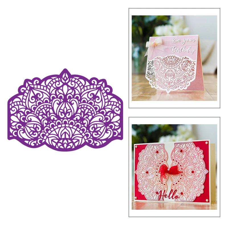 2020 New Hot Banner Lacework Pattern Mould Background Metal Cutting Dies For and Scrapbooking Foil Card Making Crafts no stamps | Дом и сад