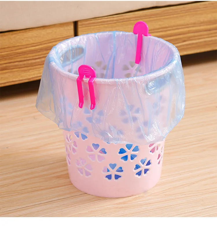 100Pcs/lot Household Garbage Can Waste Bin Trash Bag Fixed Clip Lock Holder Clips Creative Slip-Proof Sealing Clip
