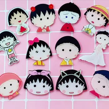 

wholesale!Chi-bi Maruko cartoon Acrylic Badges Icons on The Backpack Badges for Clothing Kawaii Badge Pin Brooch