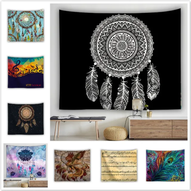 150*100 Cm -Es Mandala Gobelin Falfüggő Háttér Fal Digitális Nyomtatás Fali Takaró Otthoni Hálószoba Díszítő Kiegészítők