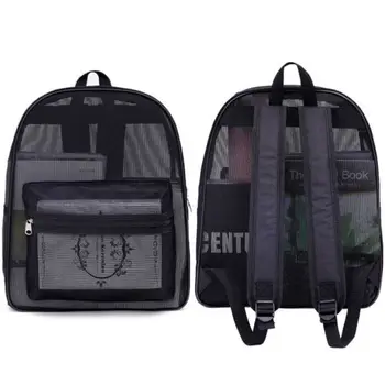 

Perspective See Through Mesh Backpack/Book Bag/ School/ Hike/ Travel Backpack Mesh Backpack Transparent Simple Bag
