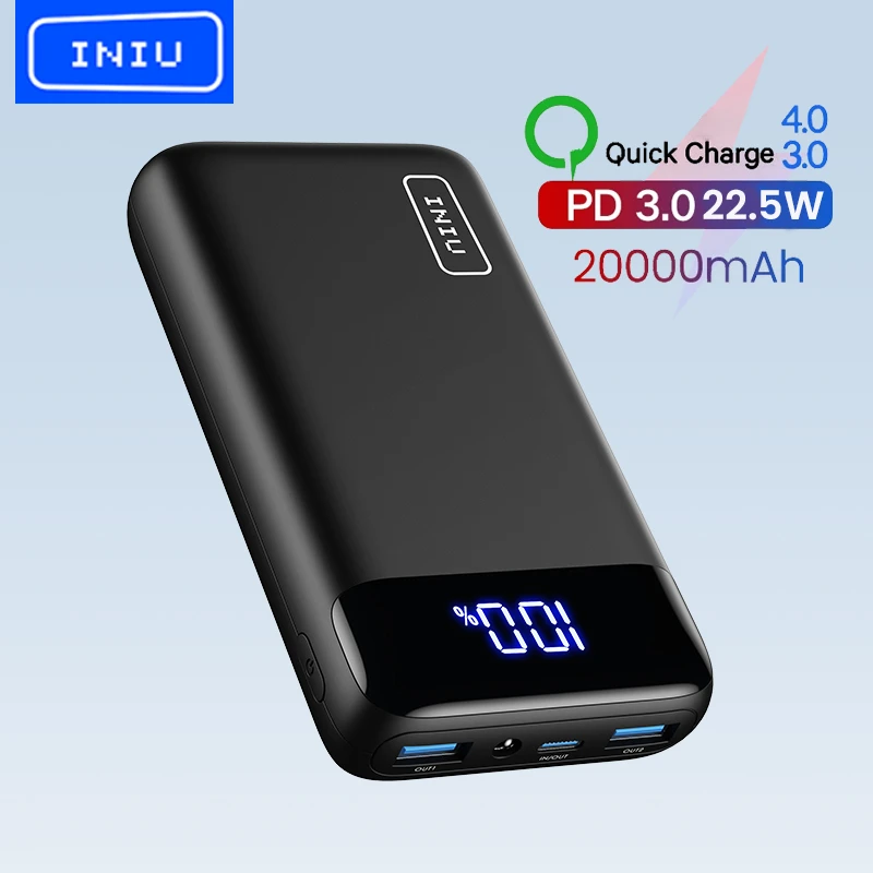Iniu Portable Charger 20000mah 22.5w Pd3.0 Qc4.0 Fast Charging Power Bank  Phone Battery Pack For Iphone 13 12 11 Samsung Xiaomi - Power Bank -  AliExpress