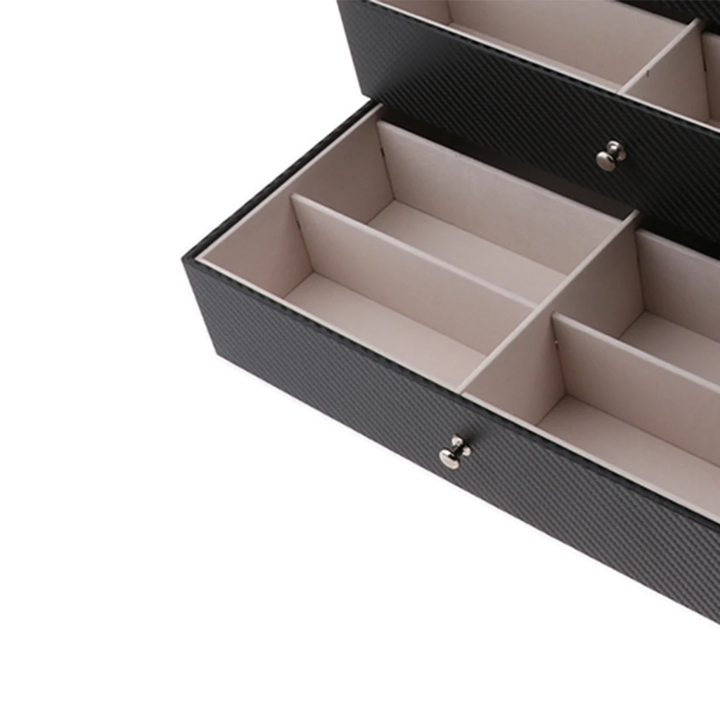 3 Layers Large Capacity Organizer Box with 18 Grids for Eyeglasses Eyewear Sunglasses Jewelry Watches and More
