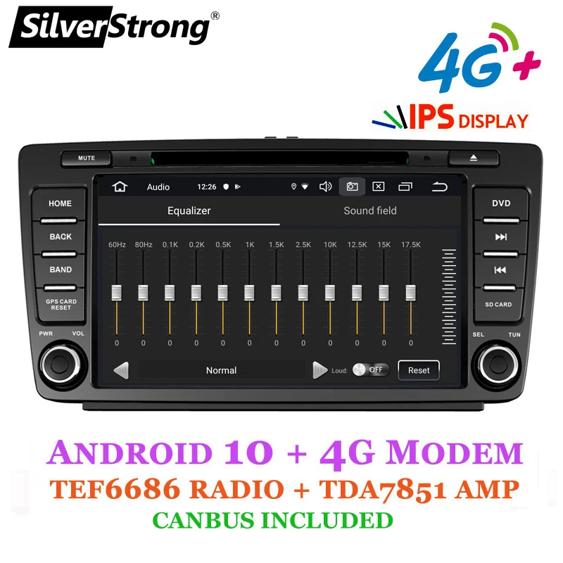 SilverStrong IPS автомобильный 2din Octavia2 Android10 9.0 DVD для Skoda Octavia 2 A5 DSP с 4G + 64G CANBUS DAB