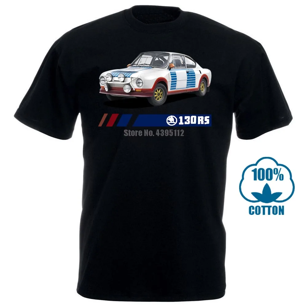 Мужская футболка в стиле стимпанк Skoda 120 Rs белая или серая Rallye Wrc Erc с круглым