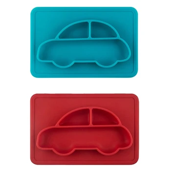 

2 Pcs Baby Dishes Infant Bowls Baby Boy Girls Plate Tableware Children Food Container Kids Dinnerware, Red & Blue