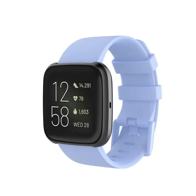 Чистый Цвет Браслет для Fitbit Versa2/versa Lite/versa водонепроницаемый сменный мягкий силиконовый ремешок для часов