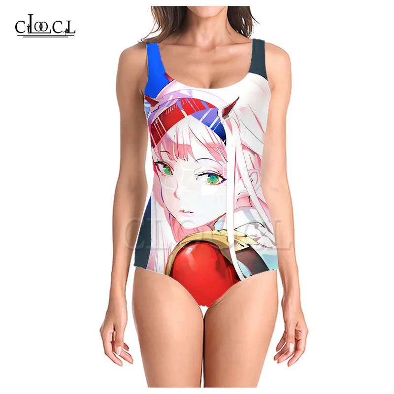 CLOOCL аниме дорогой в Franxx Zero Two 3D принт цельный купальник купальный костюм без