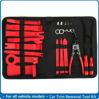 

Car Trim Removal Tools Kit Auto Panel Dash Audio Radio Removal Installer Repair Pry Tools Kit Fastener Accessories Storage bag