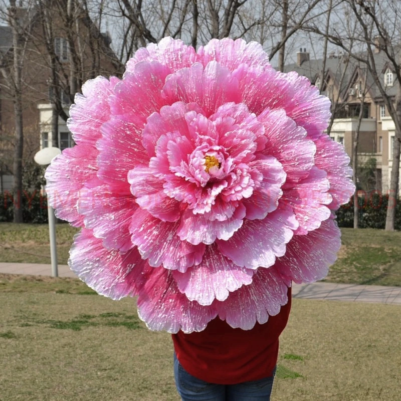 Розовый Dance performance flower umbrella chinese two layer cloth umbrellas O Un paraguas guarda-chuva parapluie paraply - Цвет: Розовый