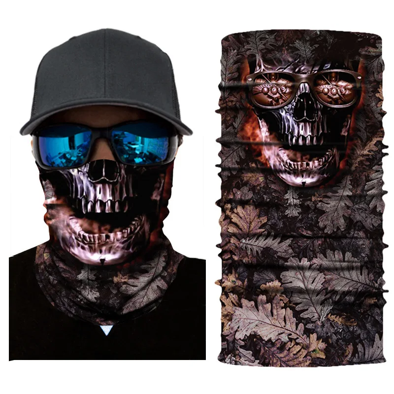 3D бесшовный Балаклава волшебный шарф маска для лица и шеи Призрак Череп Скелет бандана щит повязка на голову банданы мужские велосипед