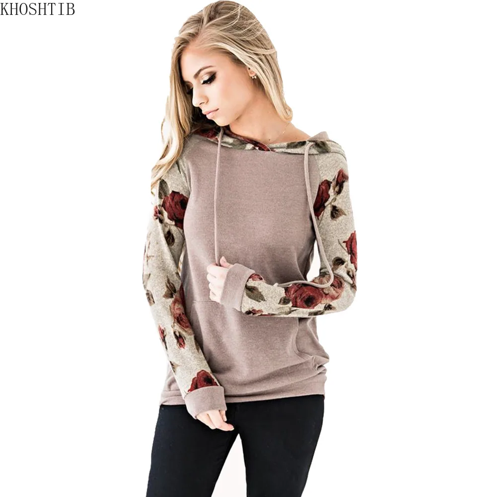 

Khoshtib Women's Sweatshirts Fashion Fall Hood Printing Lace Jacket Sweatshirts Comfortable