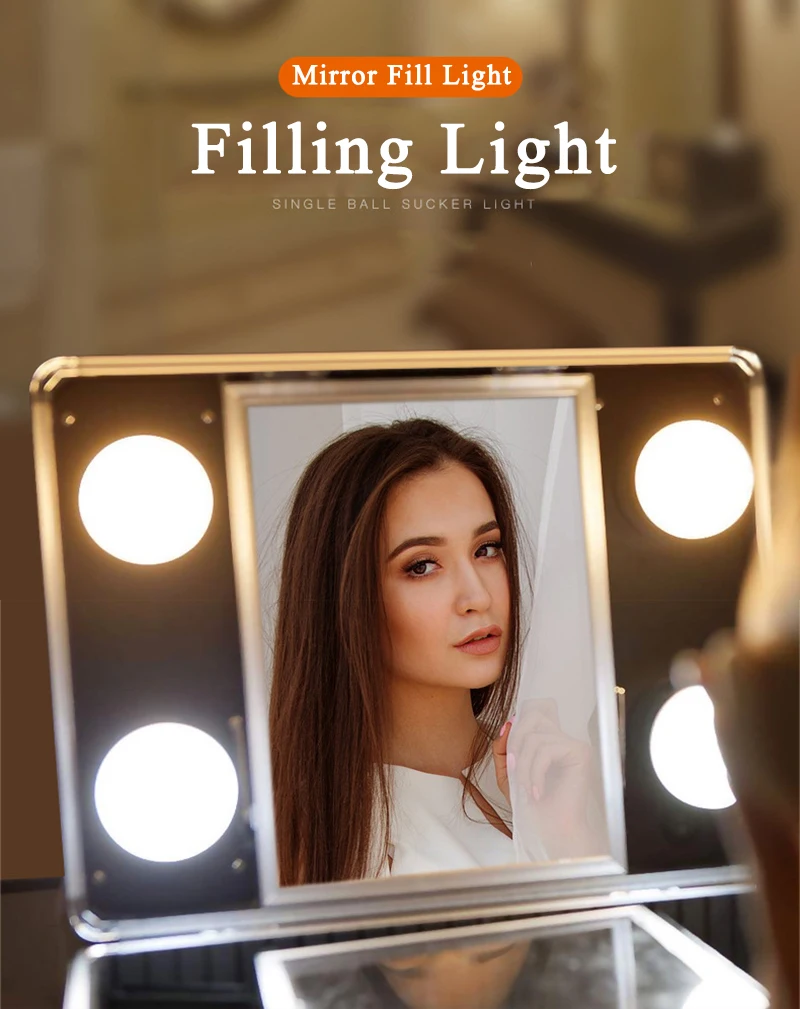 10 светодиодный зеркальный светильник с подсветкой для макияжа, светодиодный светильник с питанием от USB, зеркальные лампы с регулируемой яркостью, зеркальные лампы подсветка для зеркала зеркало с подсветкой