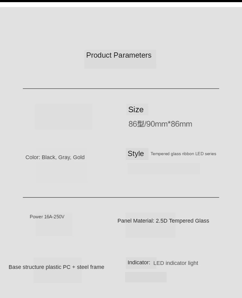 86*2mm, interruptor de parede com espelho clássico preto, luz indicadora lbb2