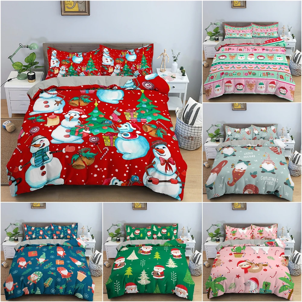 

Комплект постельного белья с 3d-рисунком рождественского снеговика, 2/3 шт.