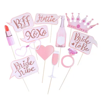 

13pcs/set Bride To Be Party Mask Photo Props Wedding Decoration Bachelorette Party Hen Party Photo Booth