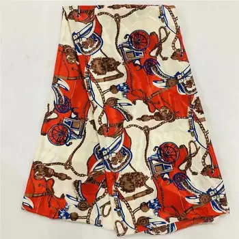 

Satin fabric soft silk fabric African material Ankara prints high quality for women dress 5yard/lot A35041750