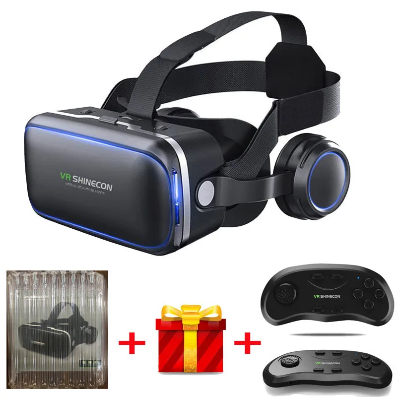Bundle 5 Оригинальная VR shinecon 6,0 стандартная версия и гарнитура Версия виртуальной реальности 3D гарнитура для очков виртуальной реальности шлемы дополнительный контроллер - Цвет: Bundle 5