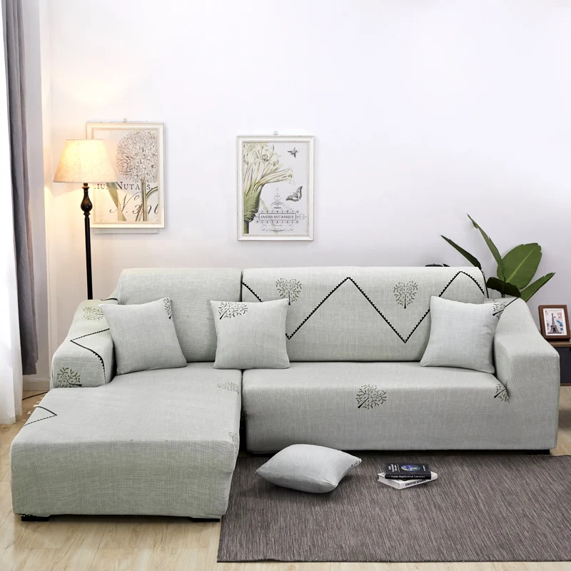 G L Shaped Sofa Covers Chaise Longue Sofa Slipcover 2 Pcs Covers For Corner Sofa Living Room Stretch Corner Sofa Covers 2PCS - Цвет: G