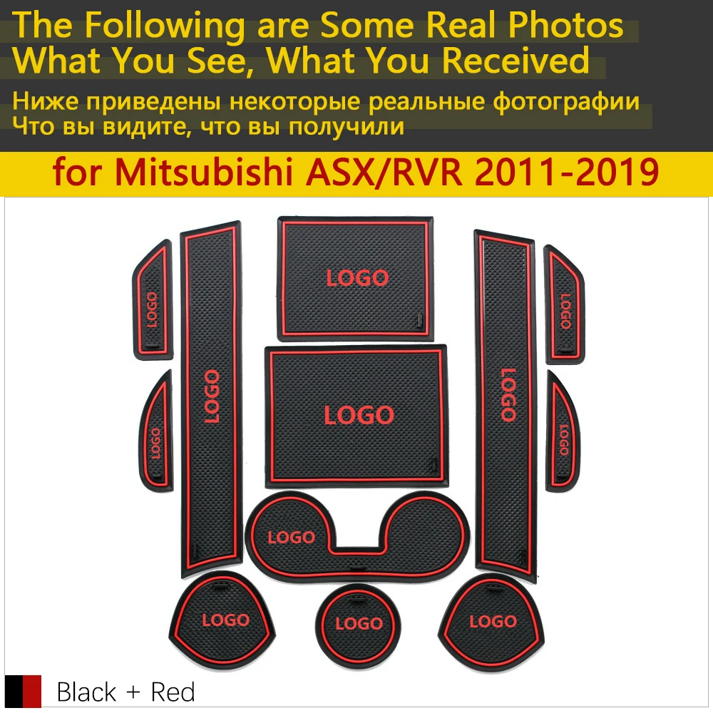 Противоскользящие резиновые чашки подушки двери паз коврик для Mitsubishi ASX RVR Outlander Sport 2011~ Аксессуары коврик для телефона