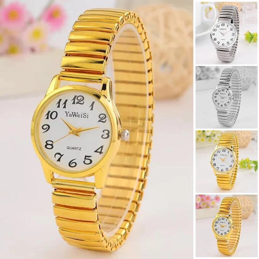 Elastische Band Horloge Quartz Horloge Expandable Stretch Band Strap Dames  Heren Unisex Horloges|Women's Watches| - AliExpress