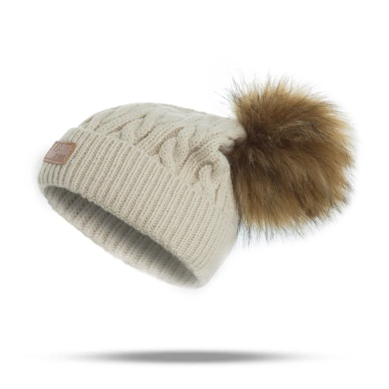 khaki hat Evrfelan/Модная брендовая детская шапка и шарф, комплект из 2 предметов, зимняя шапка, шарф для девочек и мальчиков, помпоны, шапочки, набор шарфов, детские подарочные аксессуары - Цвет: khaki hat