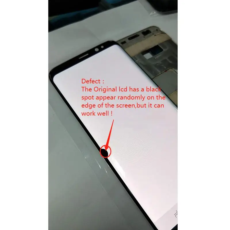 

Super Amoled with Dead Pixels LCD For SAMSUNG Galaxy S8 G950 G950F Display S8 Plus G955 G955F +Touch Screen Parts With Frame LCD