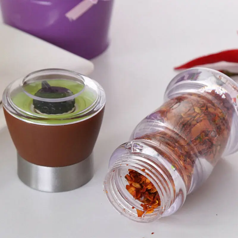 Largest supplier Manual Stainless Steel Brushed Mill Salt Pepper Grinder Plastic Bottle Kitchen